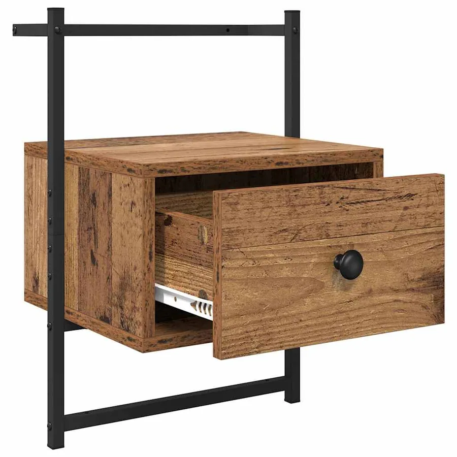 Cabinet de chevet avec tiroir 2 pcs Bois ancien 35 x 30 x 51 cm - 5