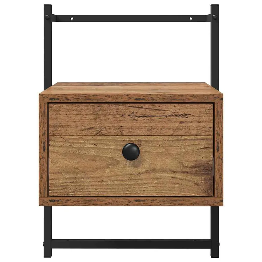 Cabinet de chevet avec tiroir 2 pcs Bois ancien 35 x 30 x 51 cm - 7
