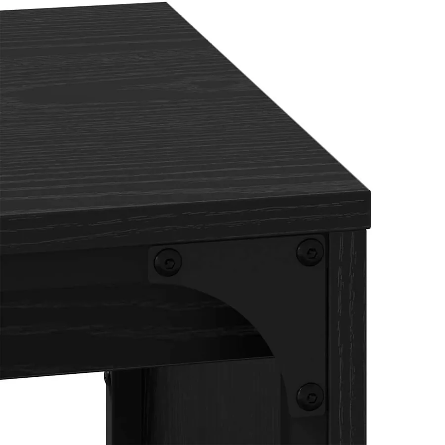 Table basse 3 pcs Chêne noir Bois d'ingénierie - 8