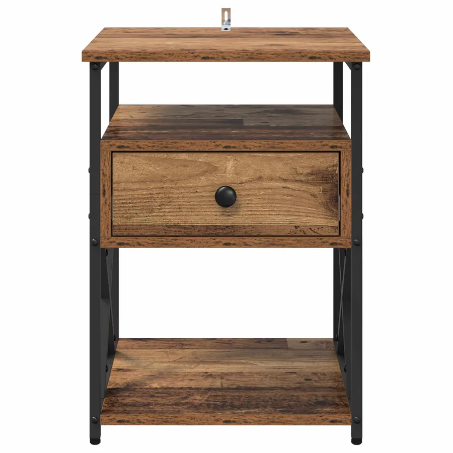 Cabinet de chevet Bois ancien 40 x 42 x 55 cm Bois d'ingénierie - 6