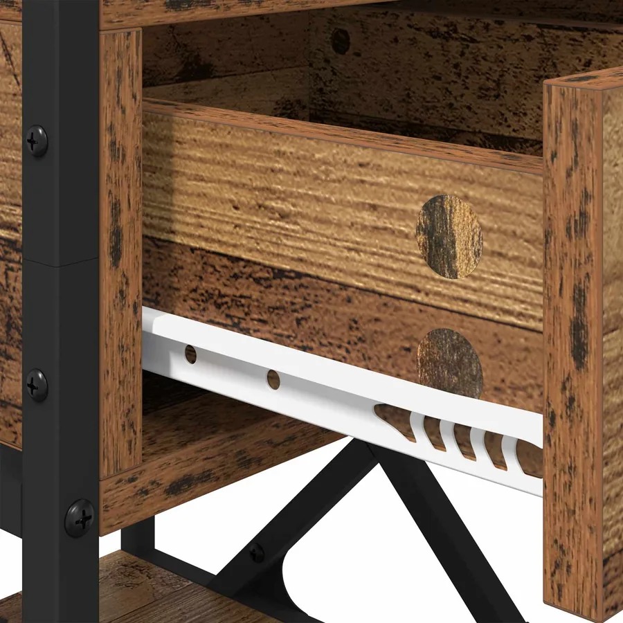 Cabinet de chevet Bois ancien 40 x 42 x 55 cm Bois d'ingénierie - 9