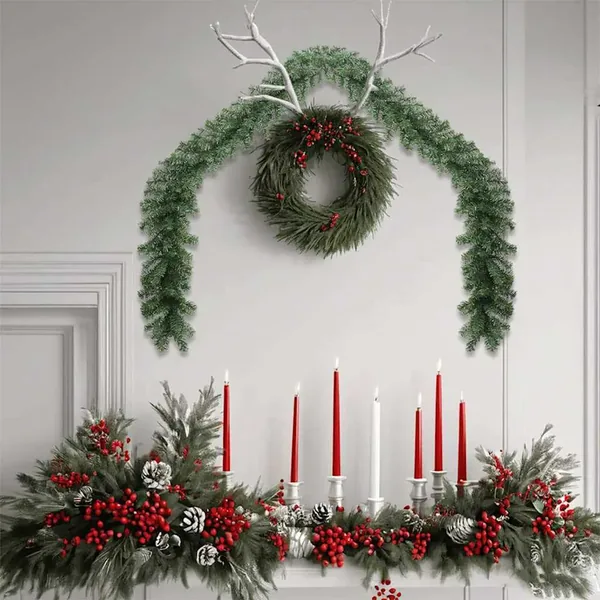 Guirlande de Noël 2 pcs Vert 20 m PVC
