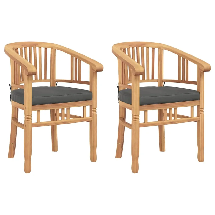 Chaise 2 pcs Marron 63 x 58 x 89 cm Bois de teck massif - 2