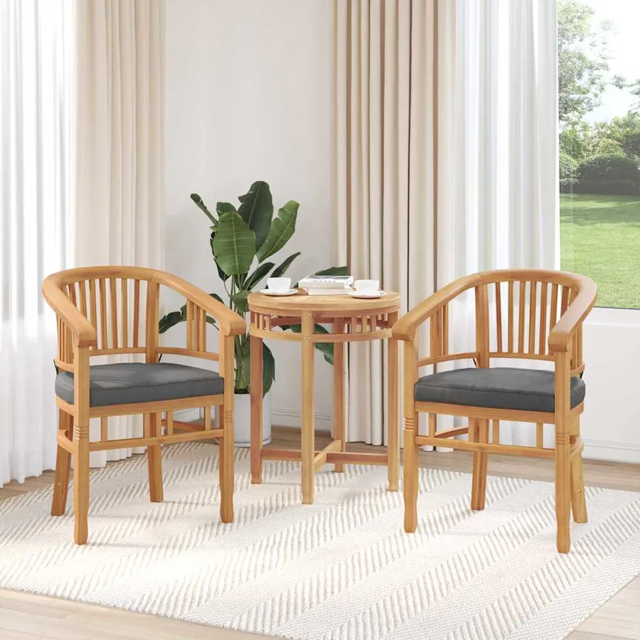 Chaise 2 pcs Marron 63 x 58 x 89 cm Bois de teck massif - 3