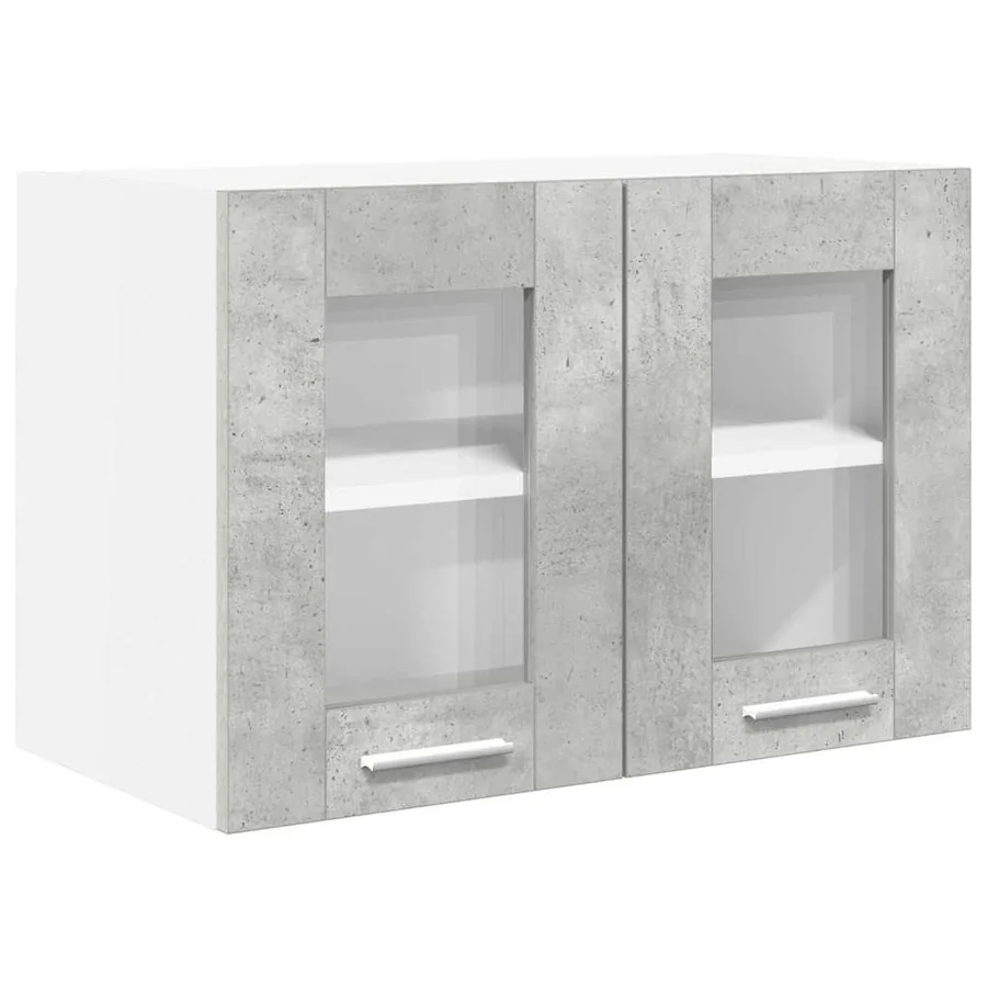 Armoire suspendue avec porte 2 pcs Gris béton 60 x 31 x 40 cm - 5