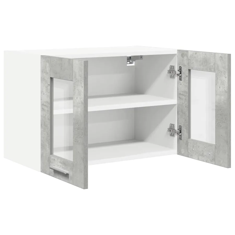 Armoire suspendue avec porte 2 pcs Gris béton 60 x 31 x 40 cm - 6