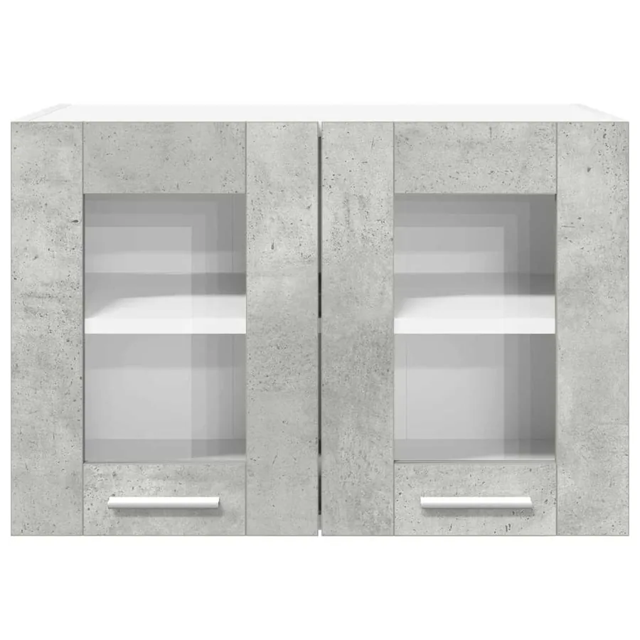 Armoire suspendue avec porte 2 pcs Gris béton 60 x 31 x 40 cm - 7
