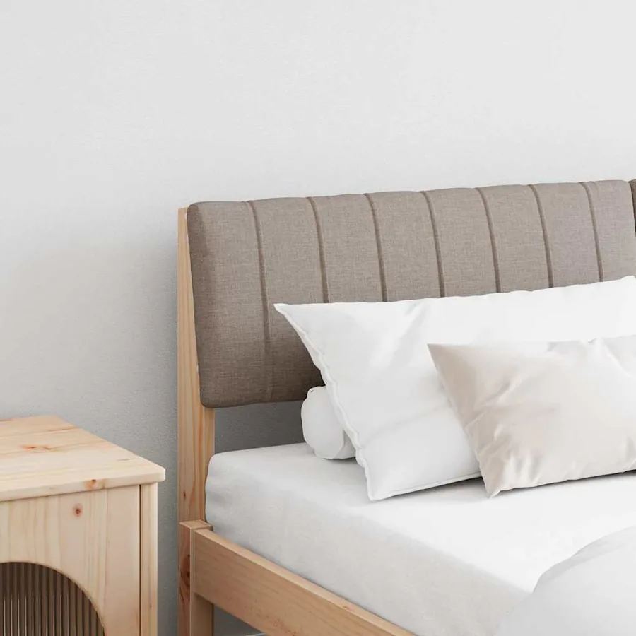 Tête de lit capitonnée Taupe 160 cm Pin massif