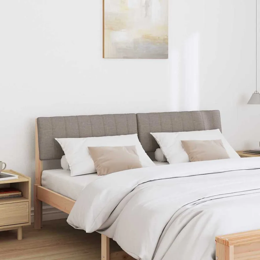 Tête de lit capitonnée Taupe 160 cm Pin massif - 3