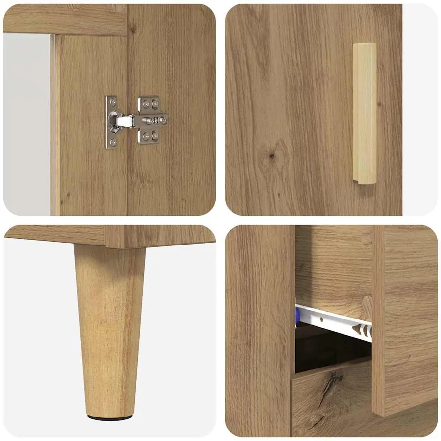 Haut Armoire Chêne artisanal 69,5 x 34 x 180 cm - 11