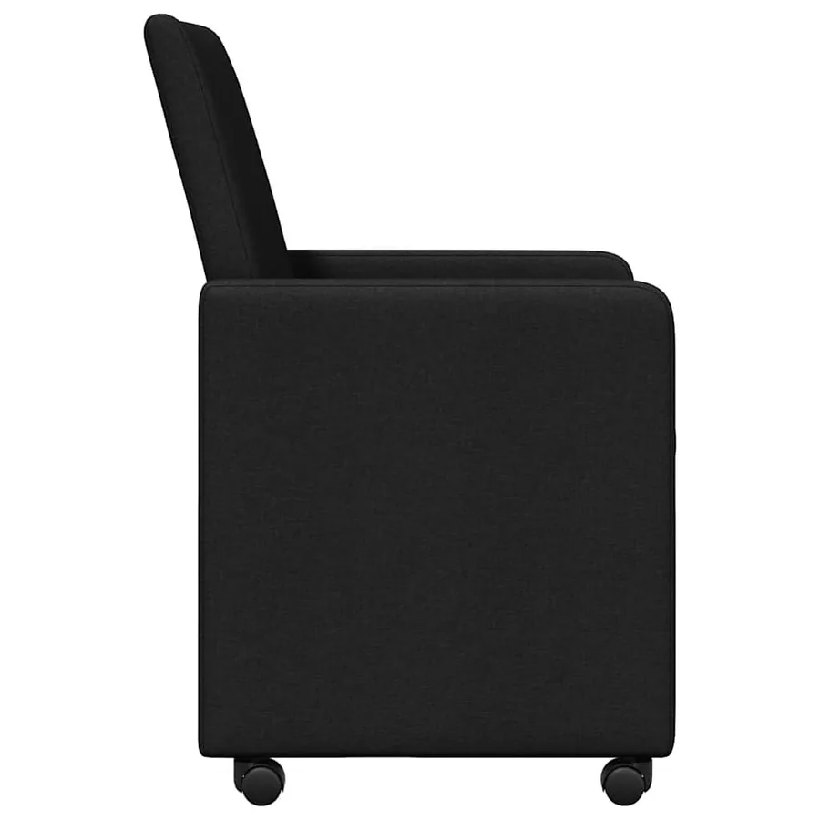 Chaises de Salle à Manger avec Roues 2 pcs Noir 57 x 66 x 94 cm - 5