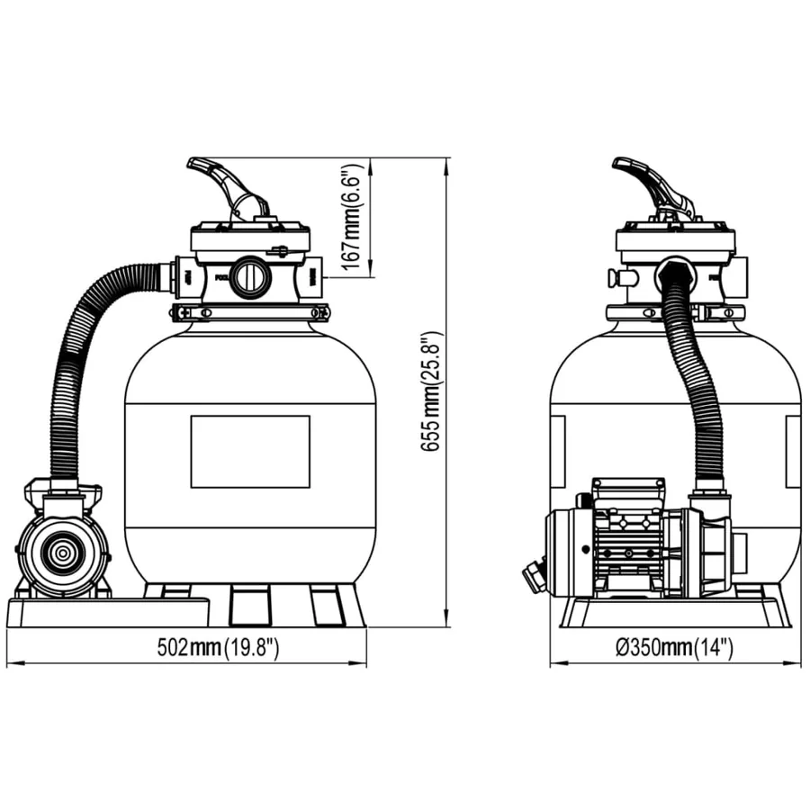 Pompes à filtre à sable 2 pcs 600 W 17000 l/h - 6