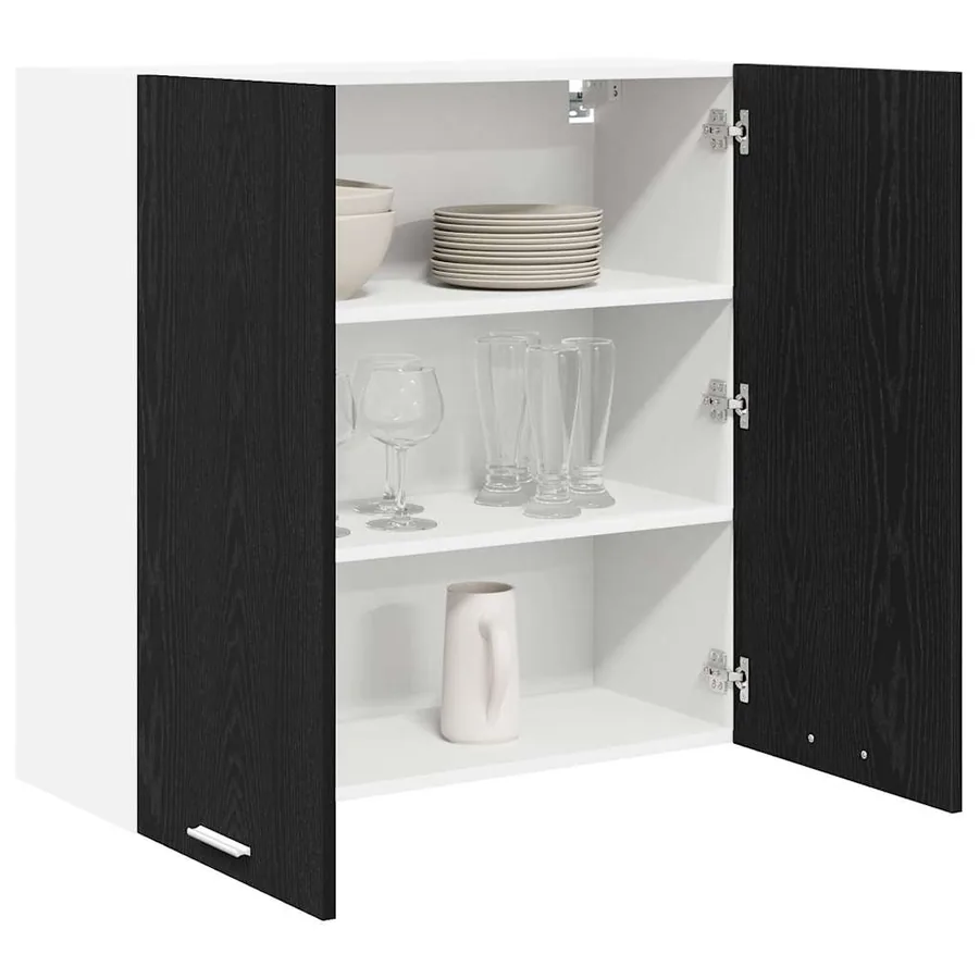 Armoire suspendue Chêne noir 80 x 31 x 80 cm Bois d'ingénierie - 3