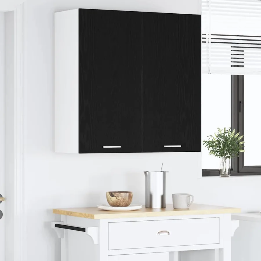 Armoire suspendue Chêne noir 80 x 31 x 80 cm Bois d'ingénierie - 4