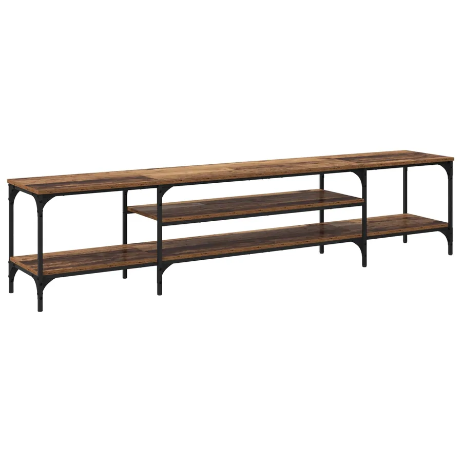 Meuble TV Bois Ancien 201 x 35 x 45 cm Bois d'ingénierie et fer - 7
