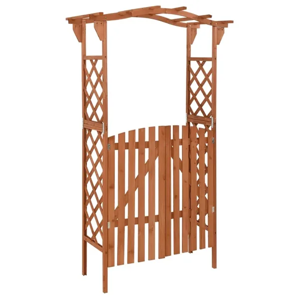 Pergola avec portail 116x40x204 cm Bois de sapin massif
