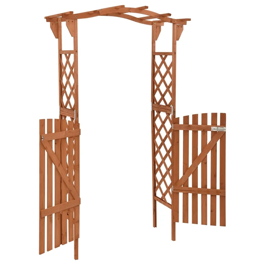 Pergola avec portail 116x40x204 cm Bois de sapin massif - 4