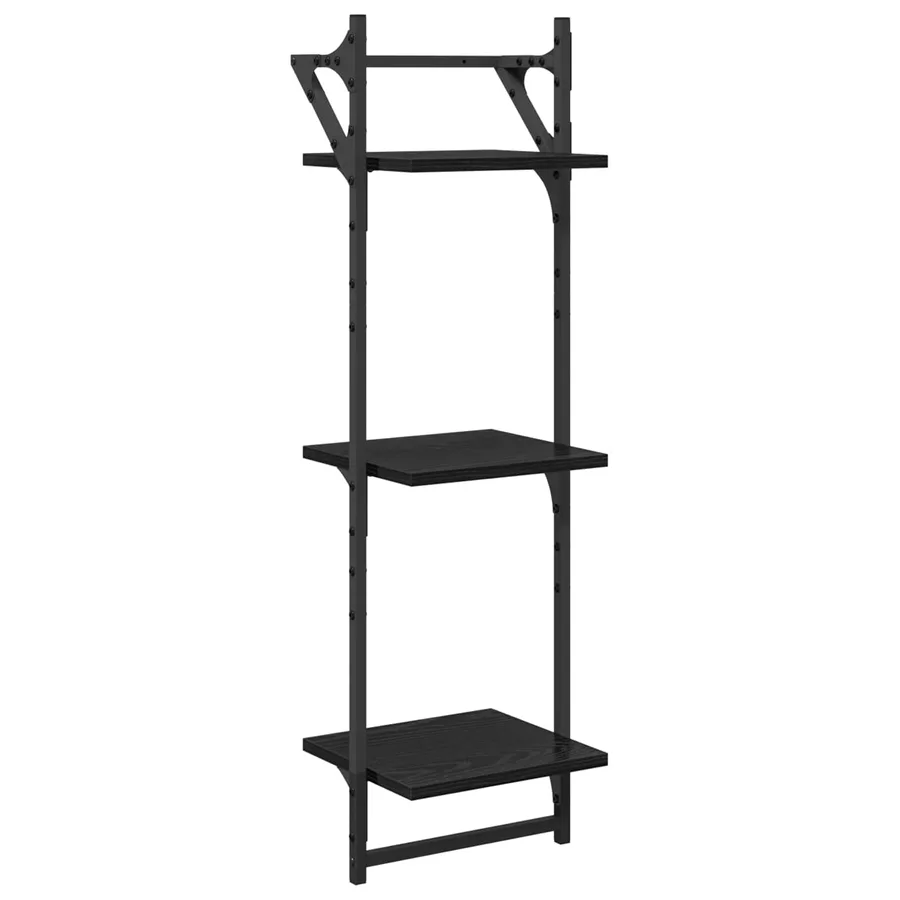 Ensemble d'étagères murales 6 pcs Chêne noir 100 x 25 x 30 cm - 9