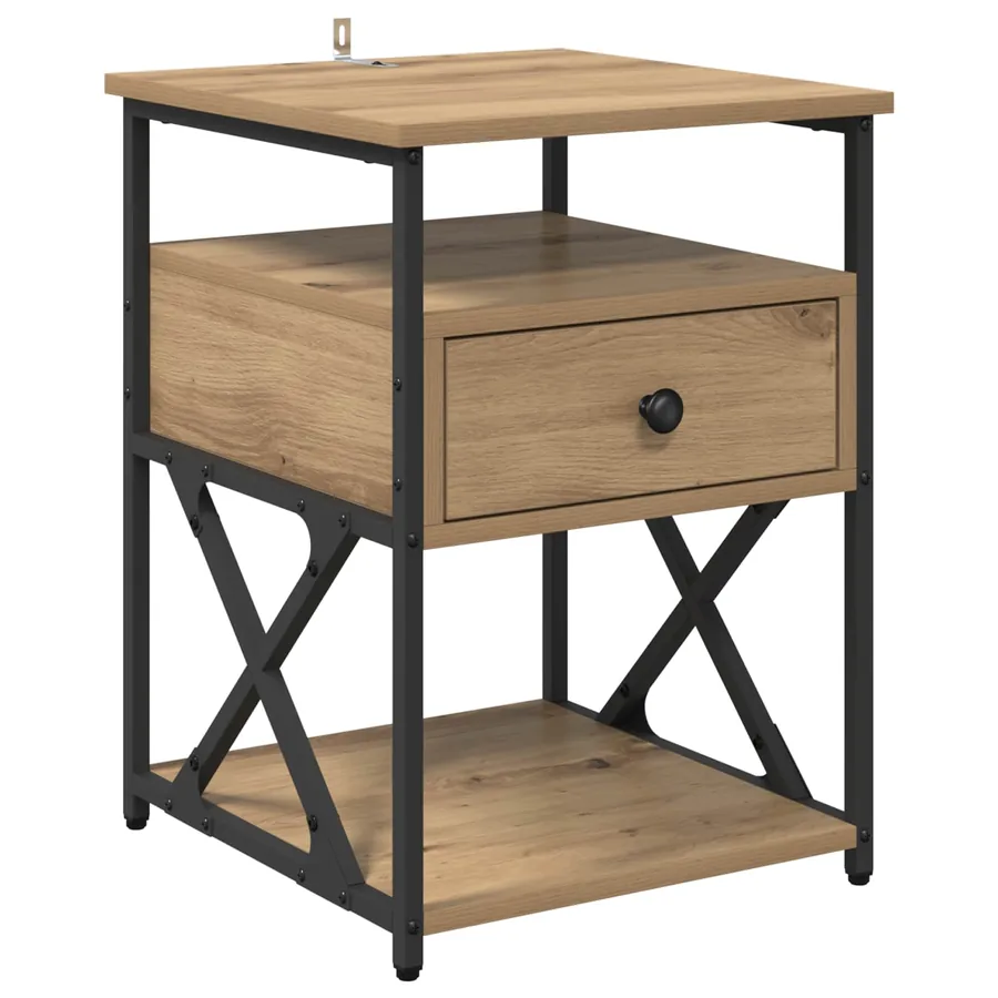 Cabinet de chevet Chêne artisanal 40 x 42 x 55 cm - 2