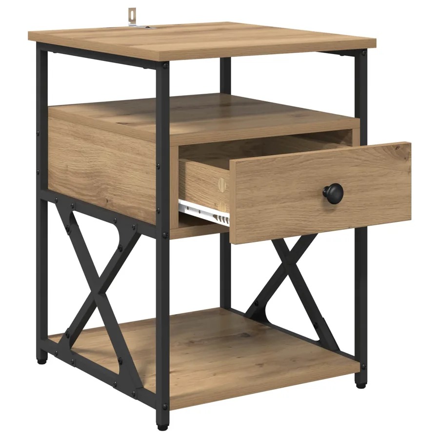 Cabinet de chevet Chêne artisanal 40 x 42 x 55 cm - 5