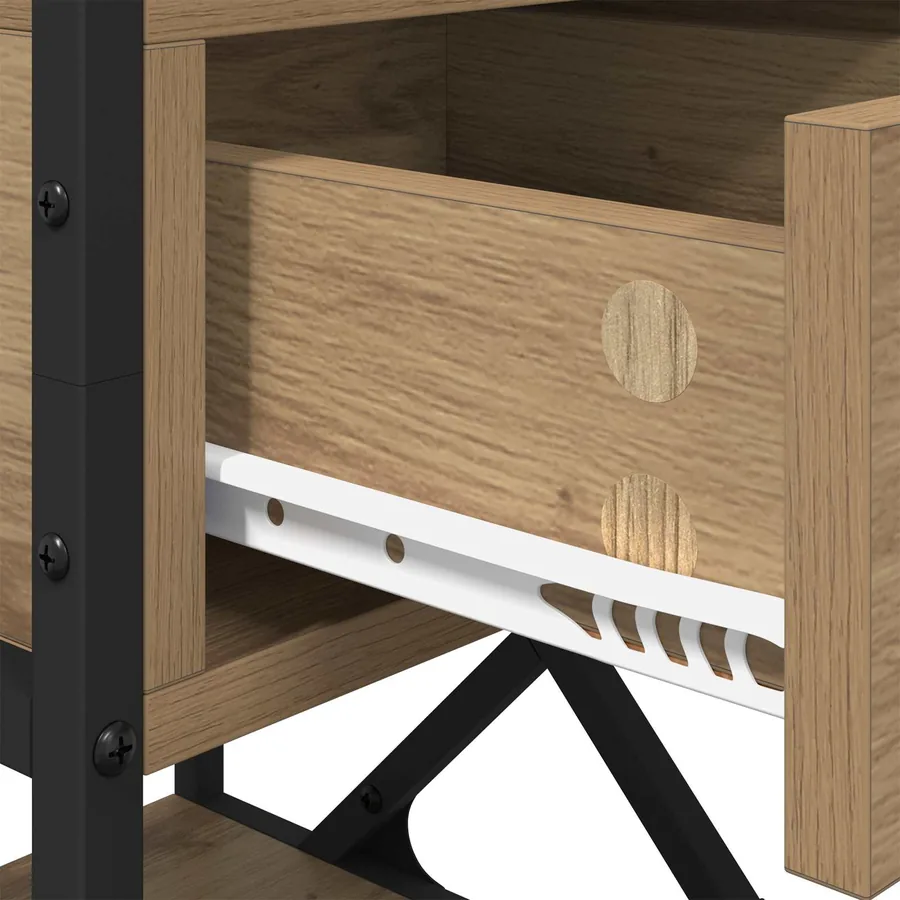 Cabinet de chevet Chêne artisanal 40 x 42 x 55 cm - 9