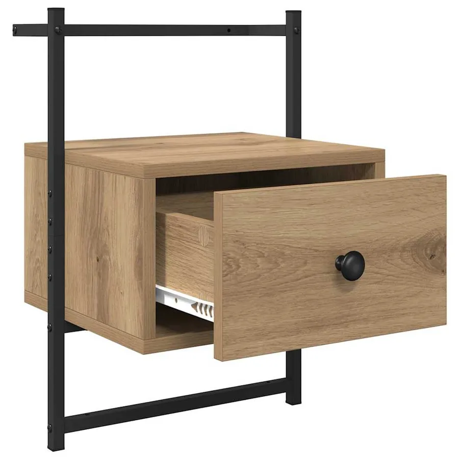 Cabinet de chevet 2 pc Chêne artisanal 35 x 30 x 51 cm - 5