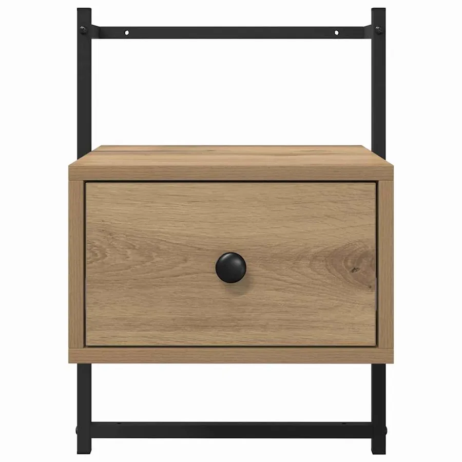 Cabinet de chevet 2 pc Chêne artisanal 35 x 30 x 51 cm - 7