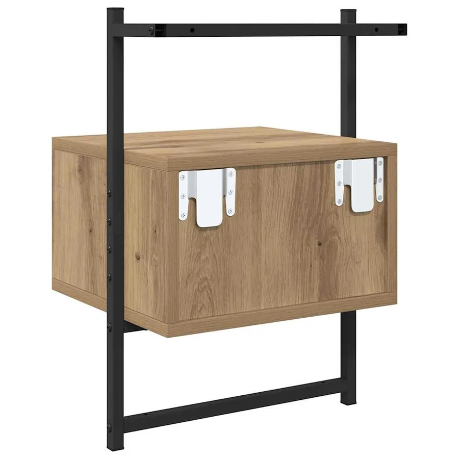 Cabinet de chevet 2 pc Chêne artisanal 35 x 30 x 51 cm - 9
