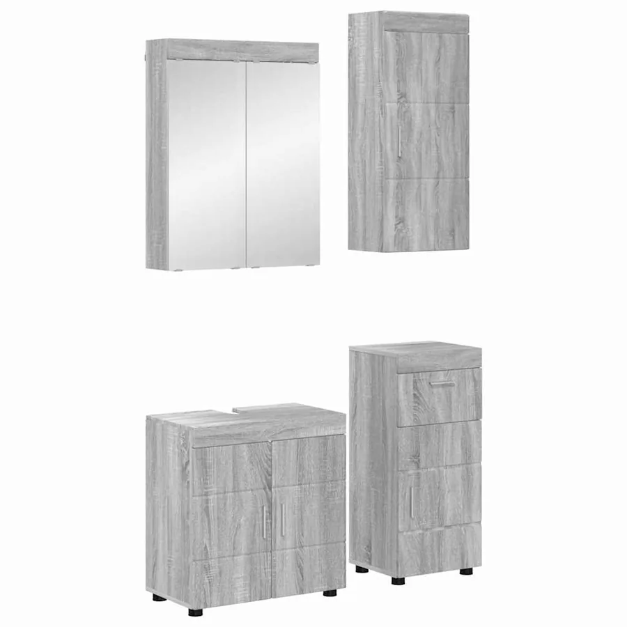 Ensemble de mobilier de salle de bain TULUM 4 pcs Gris Sonoma