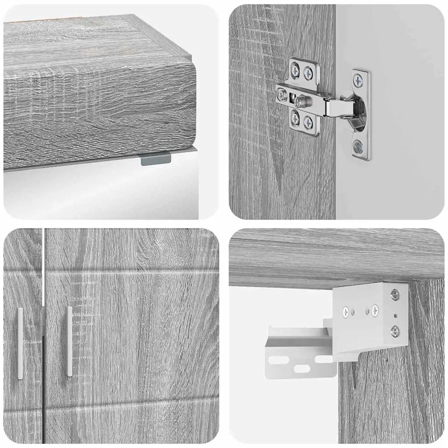 Ensemble de mobilier de salle de bain TULUM 4 pcs Gris Sonoma - 8