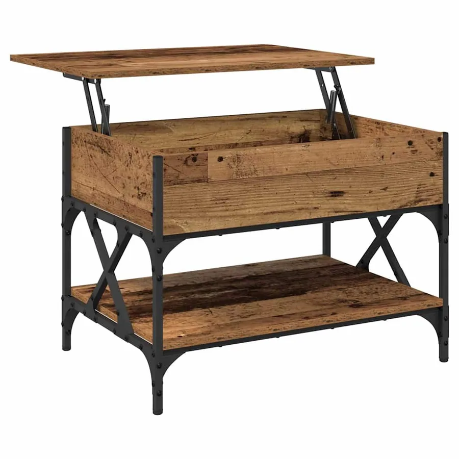 Table basse Bois Ancien 70x50x50cm Bois d'ingénierie - 5
