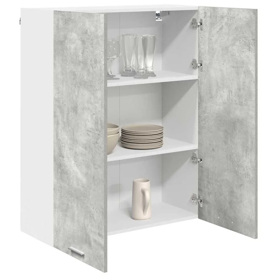 Armoire suspendue Gris béton 80 x 31 x 100 cm Bois d'ingénierie - 3