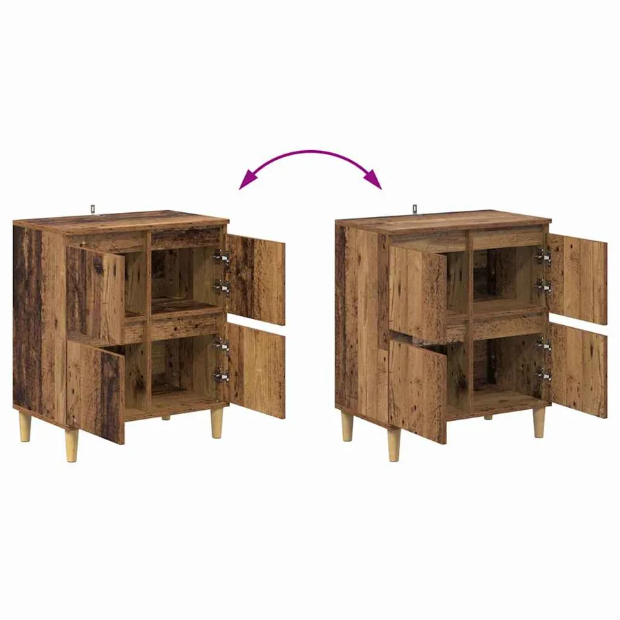 Buffets 3 pcs Bois Ancien 60 x 35 x 70 cm Bois d'ingénierie - 10