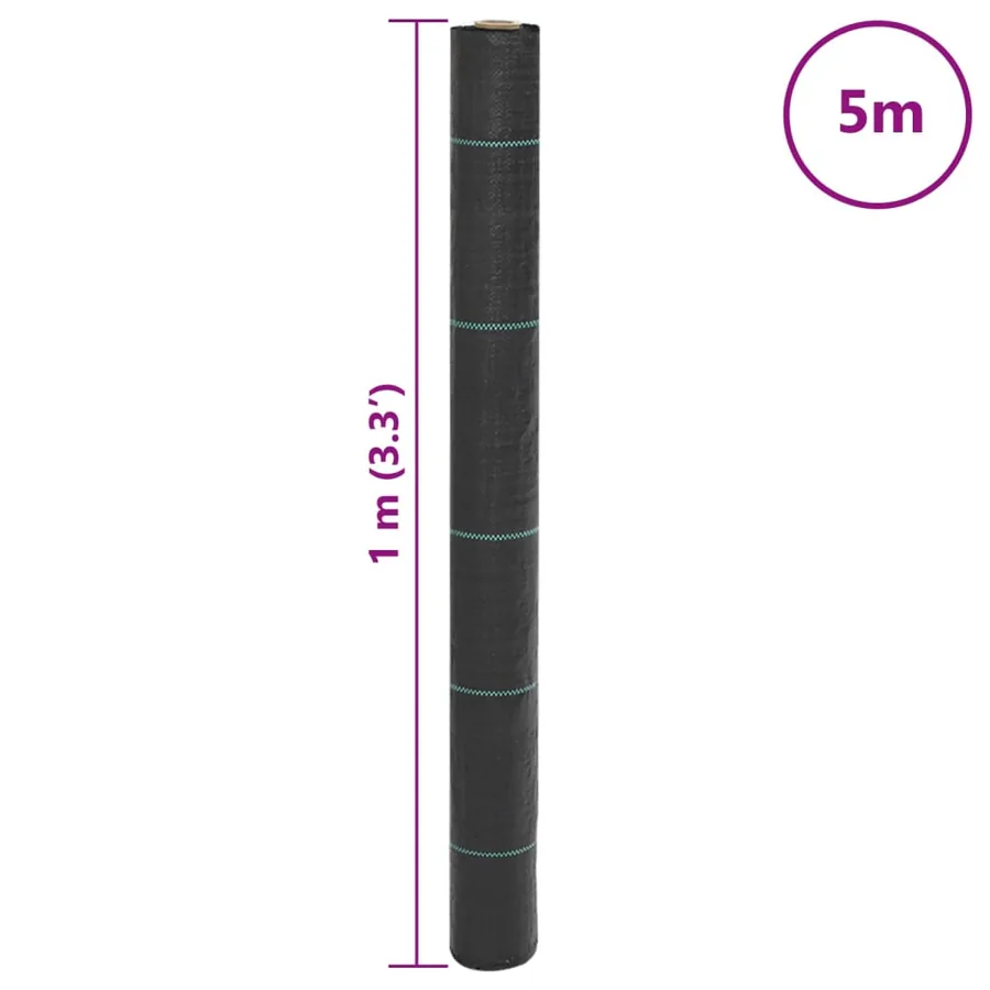 Membrane anti-mauvaises herbes noir 1x5 m PP - 8