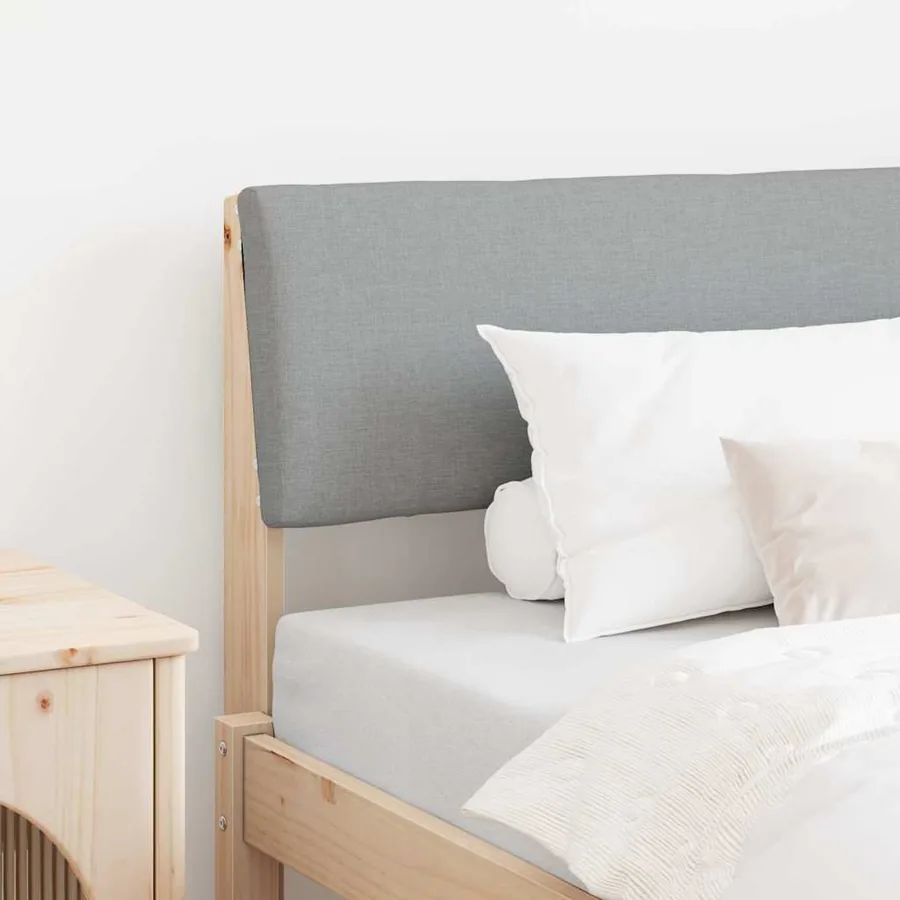 Tête de lit capitonnée Gris clair 90 cm Pin massif