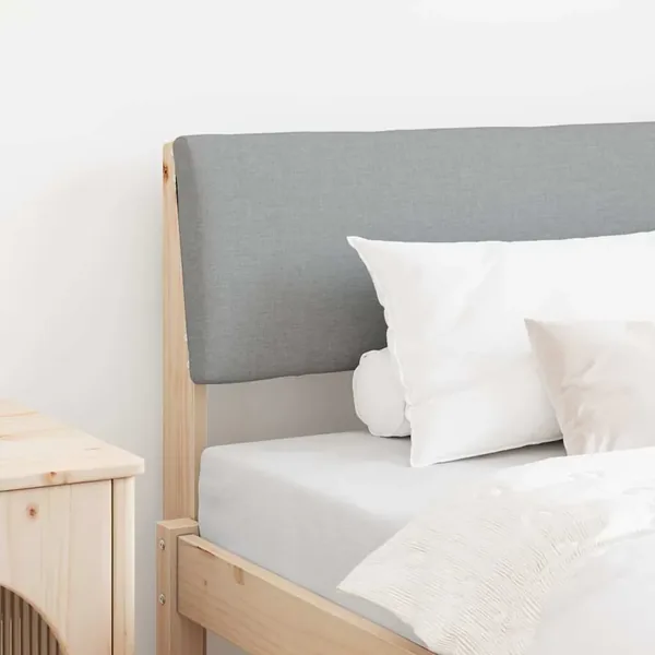 Tête de lit capitonnée Gris clair 90 cm Pin massif