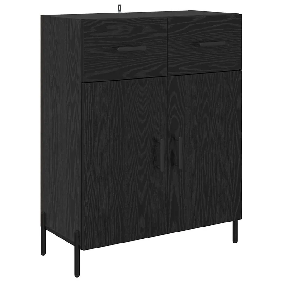 Haut Armoire avec tiroir 2 pcs Chêne noir Bois d'ingénierie - 6
