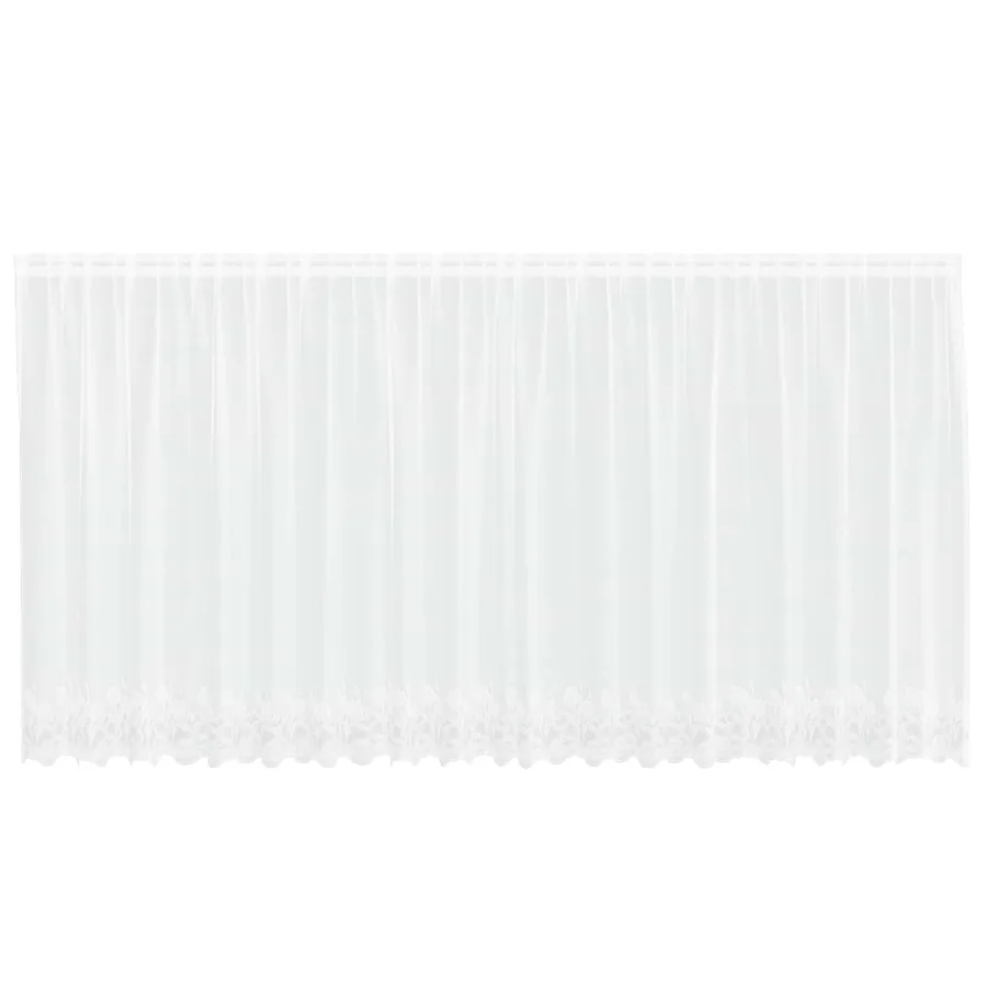 Rideau en Dentelle Floral Blanc 160 x 500 cm Polyester - 2