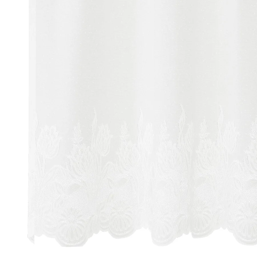 Rideau en Dentelle Floral Blanc 100 x 150 cm Polyester - 5