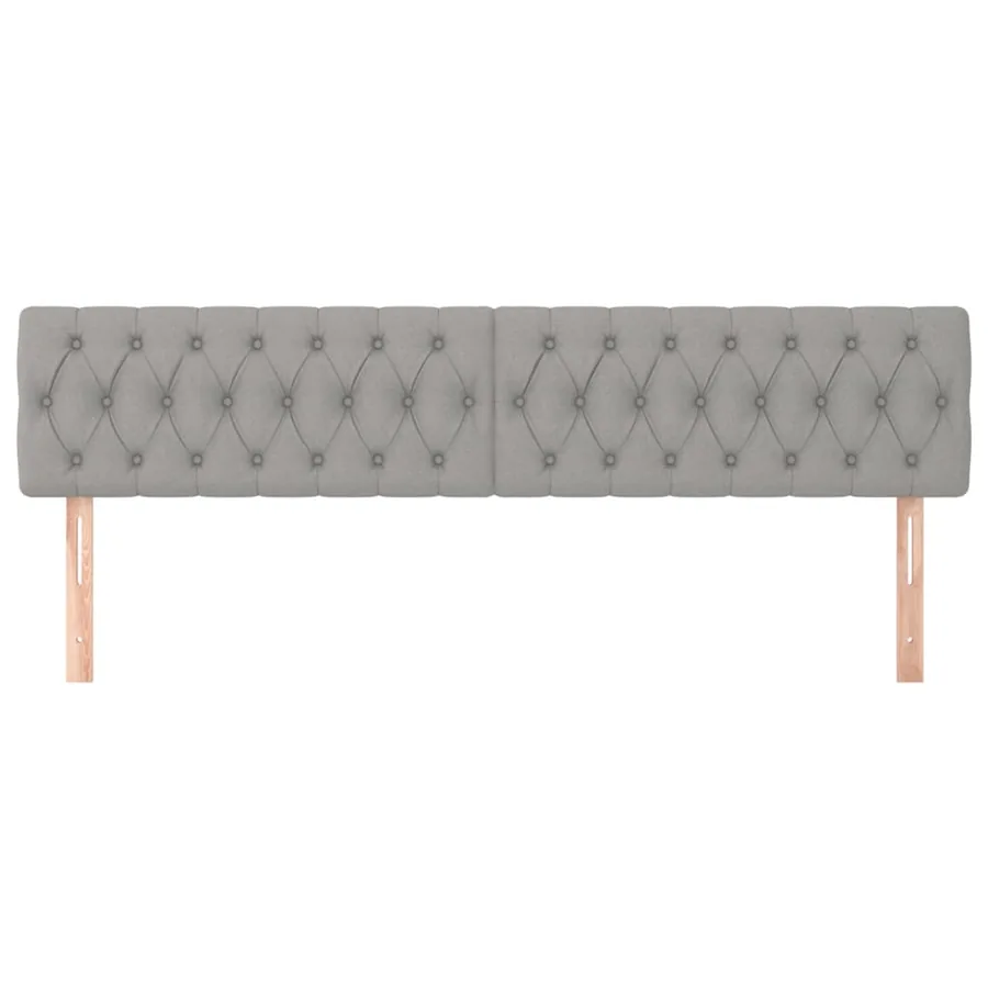Têtes de lit Gris clair 200x7x78/88 cm Tissu - 3