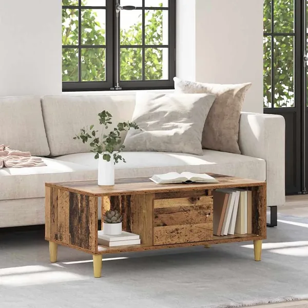Table basse Bois Ancien 90 x 50 x 26,5 cm Bois d'ingénierie