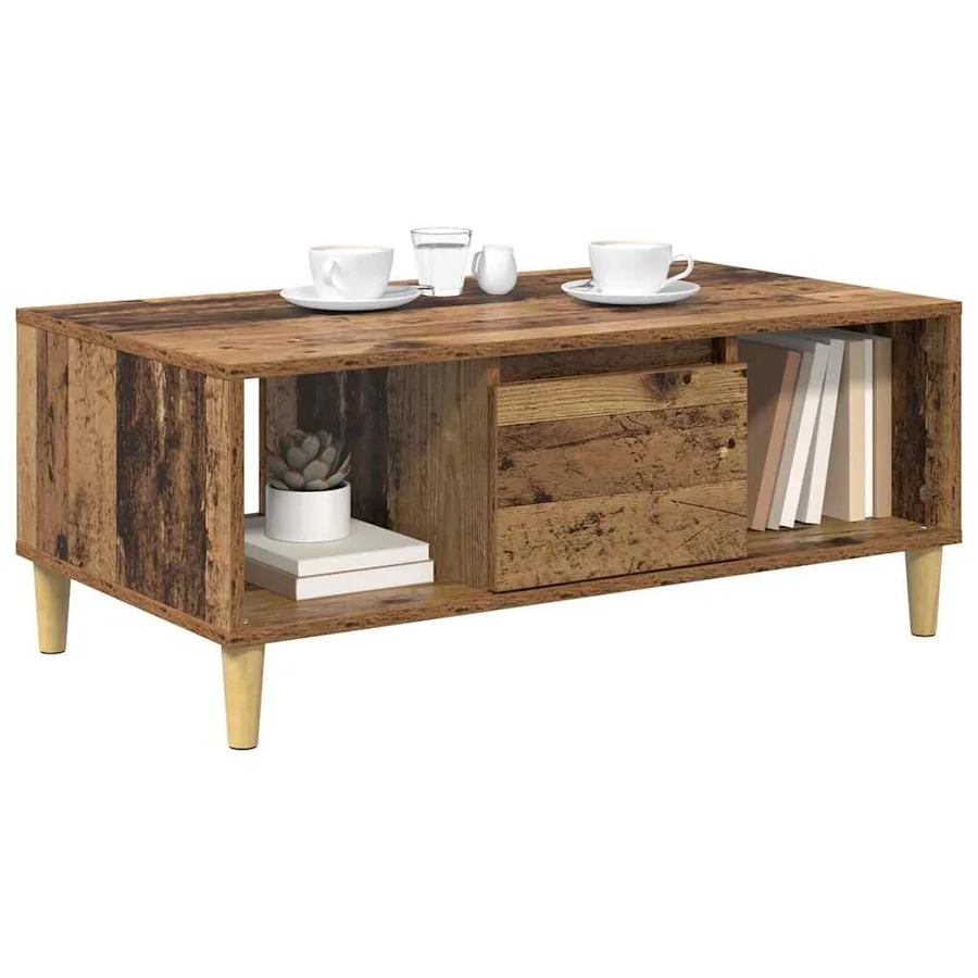 Table basse Bois Ancien 90 x 50 x 26,5 cm Bois d'ingénierie - 3