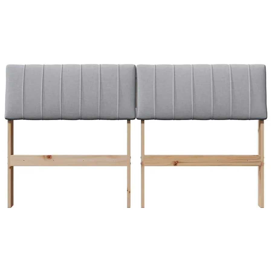 Tête de lit capitonnée Gris clair 140 cm Pin massif - 4