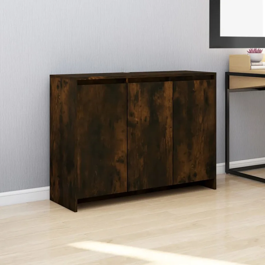 Buffet Chêne fumé 102x33x75 cm Bois d'ingénierie