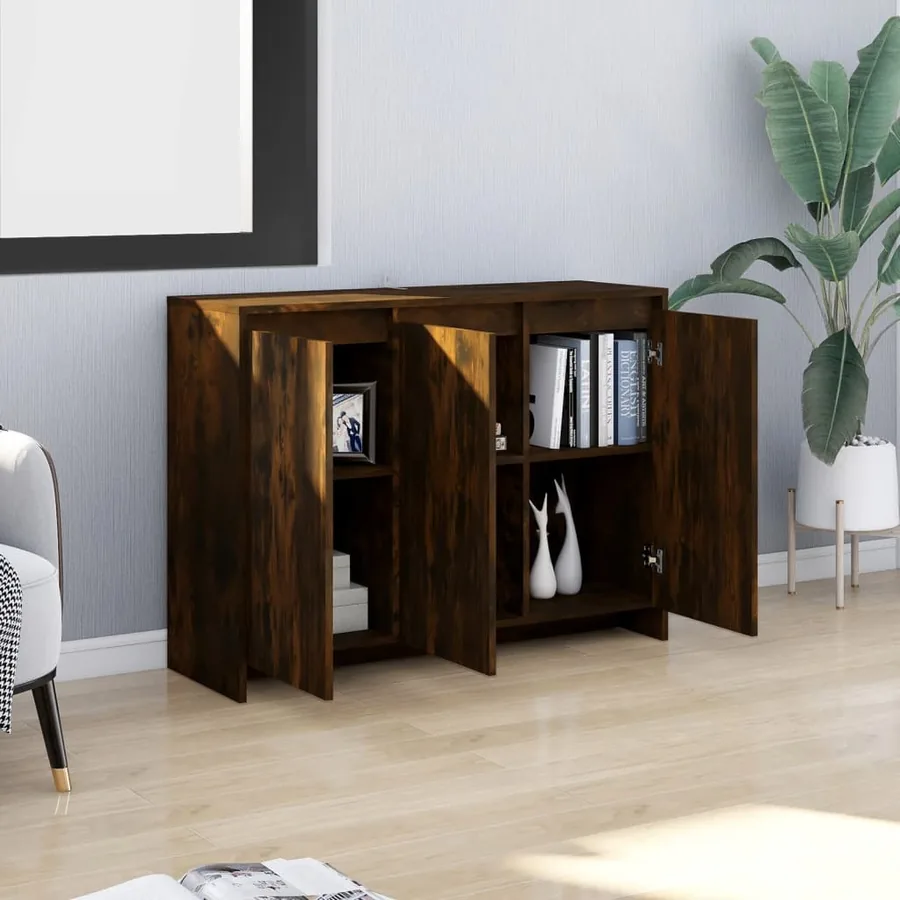 Buffet Chêne fumé 102x33x75 cm Bois d'ingénierie - 3