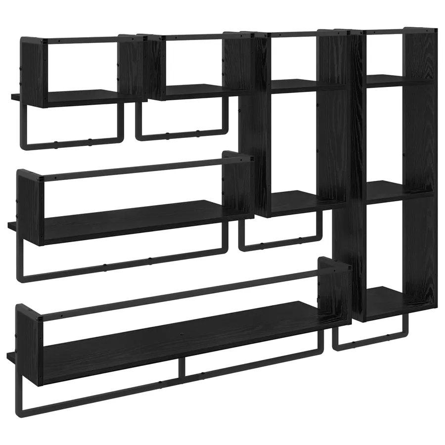 Ensemble d'étagères murales 6 pcs Chêne noir 100 x 25 x 30 cm - 17