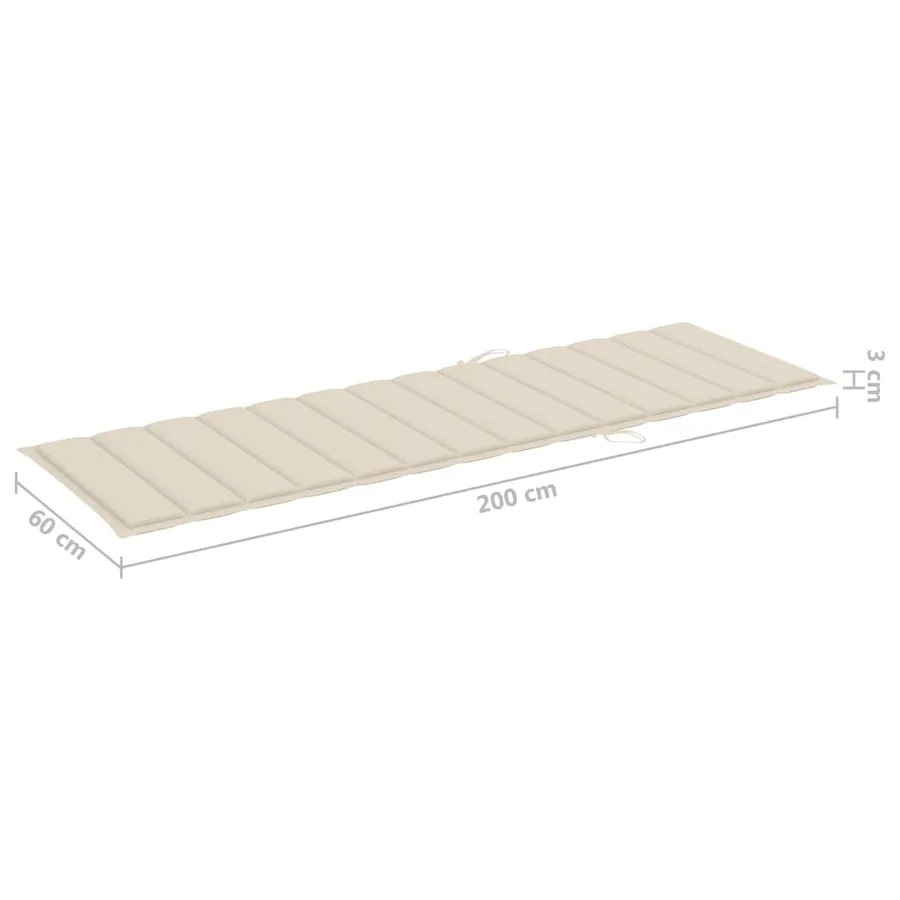 Chaise longue de jardin avec table et coussin Bois d'acacia - 11