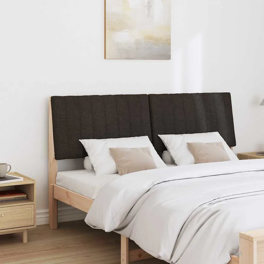 Tête de lit capitonnée Noir 160 cm Pin massif - 3