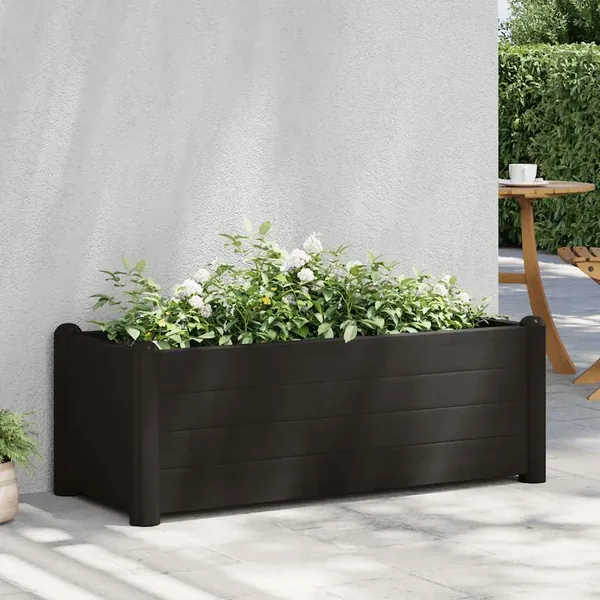 Lit surélevé de jardin PP Anthracite 100x43x35 cm
