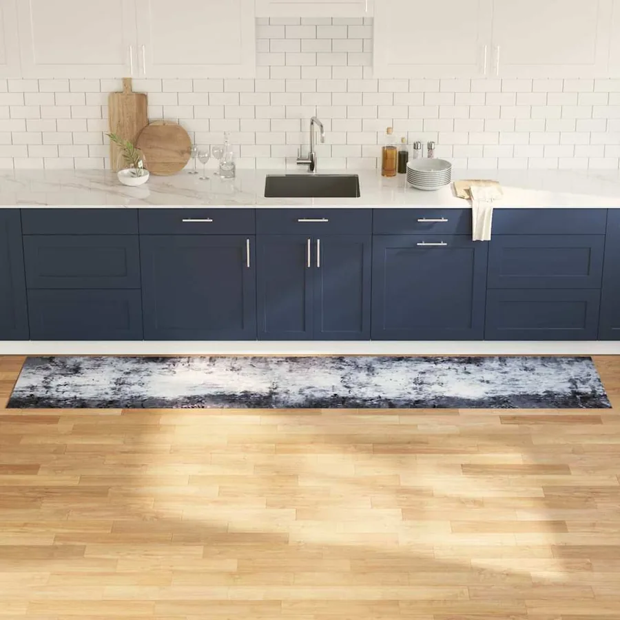 Tapis de Cuisine Gris 300 x 60 cm Velours